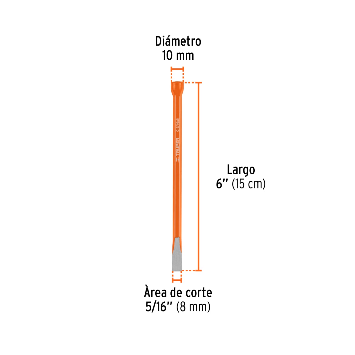 Cincel de corte frío de 5/16 X 6´´, Truper3