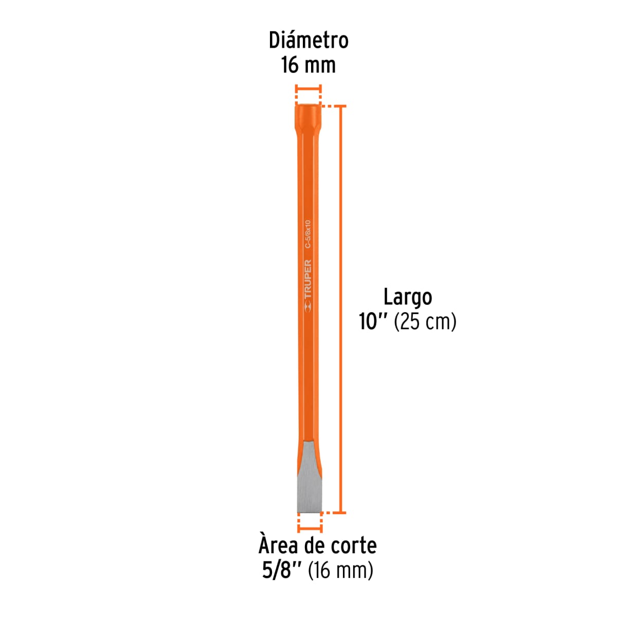 Cincel de corte frío de 5/8 X 10´´, Truper3