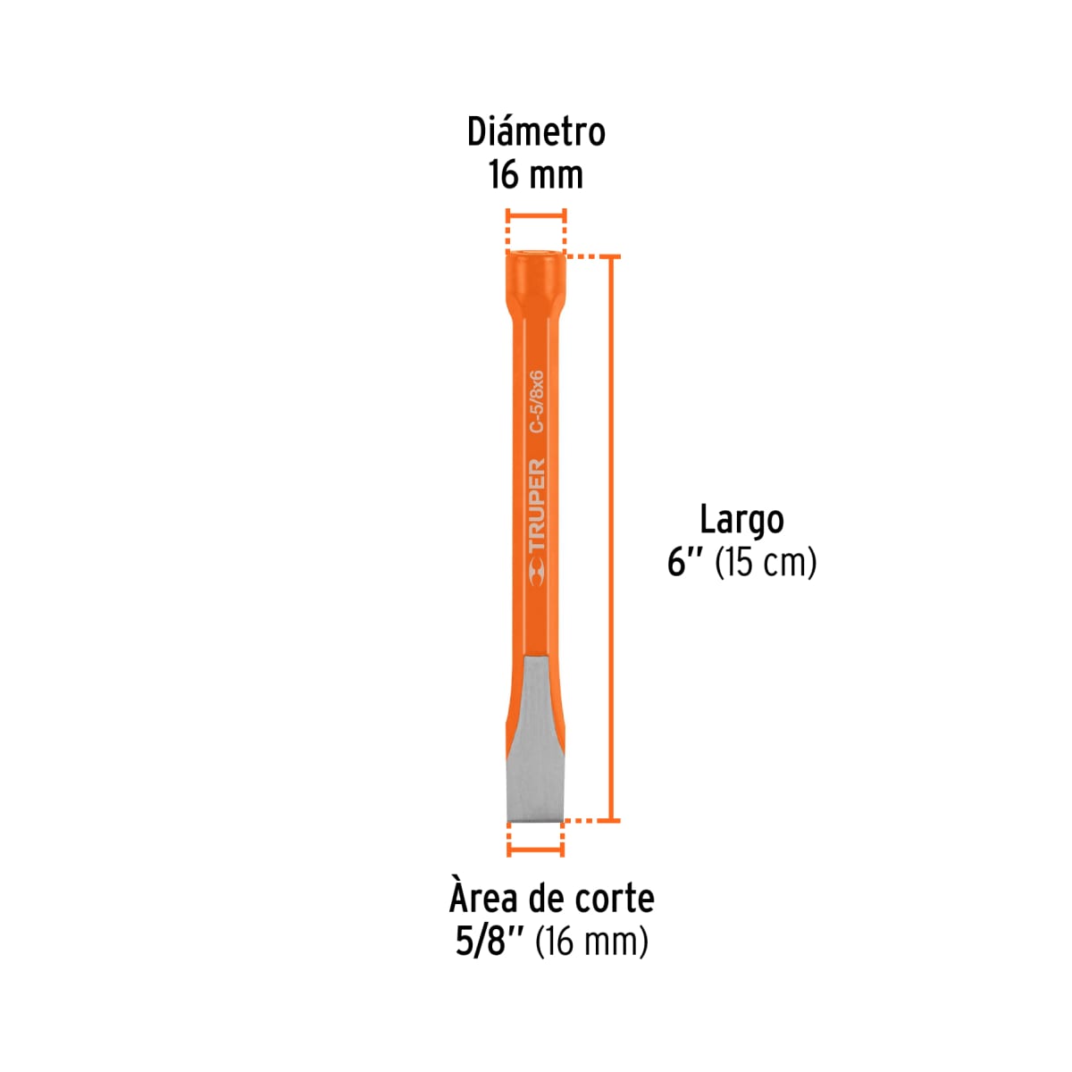 Cincel de corte frío de 5/8 X 6´´, Truper3