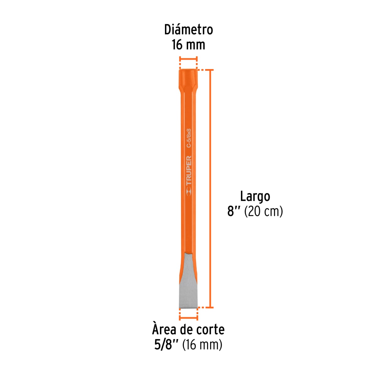 Cincel de corte frío de 5/8 X 8´´, Truper3