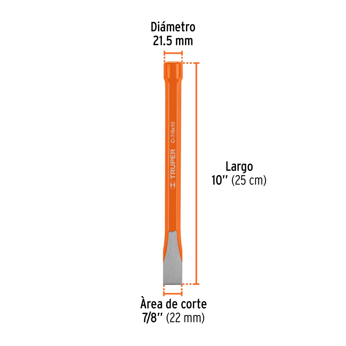 Cincel de corte frío de 7/8 x 10''. truper3