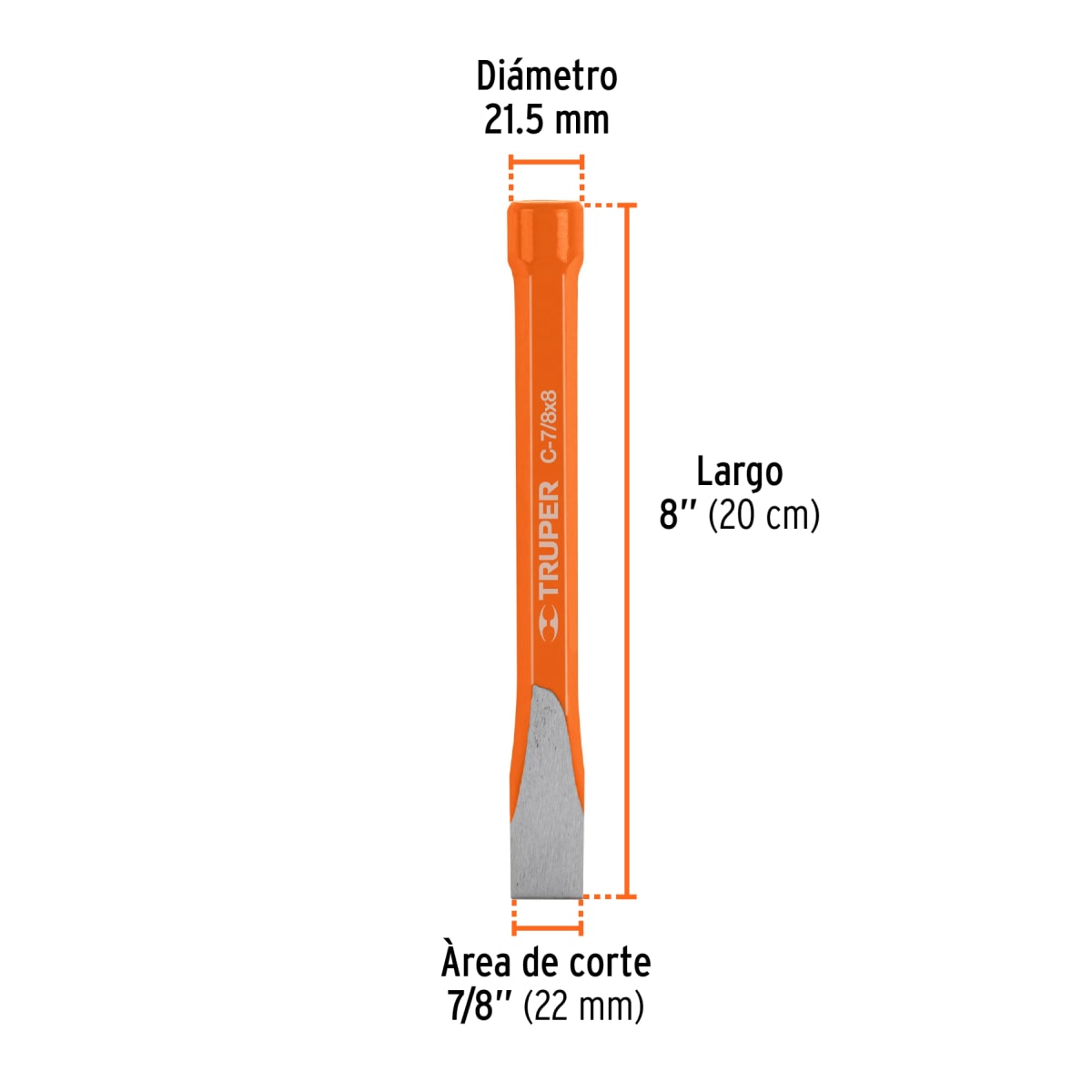 Cincel de corte frío de 7/8 X 8´´, Truper3