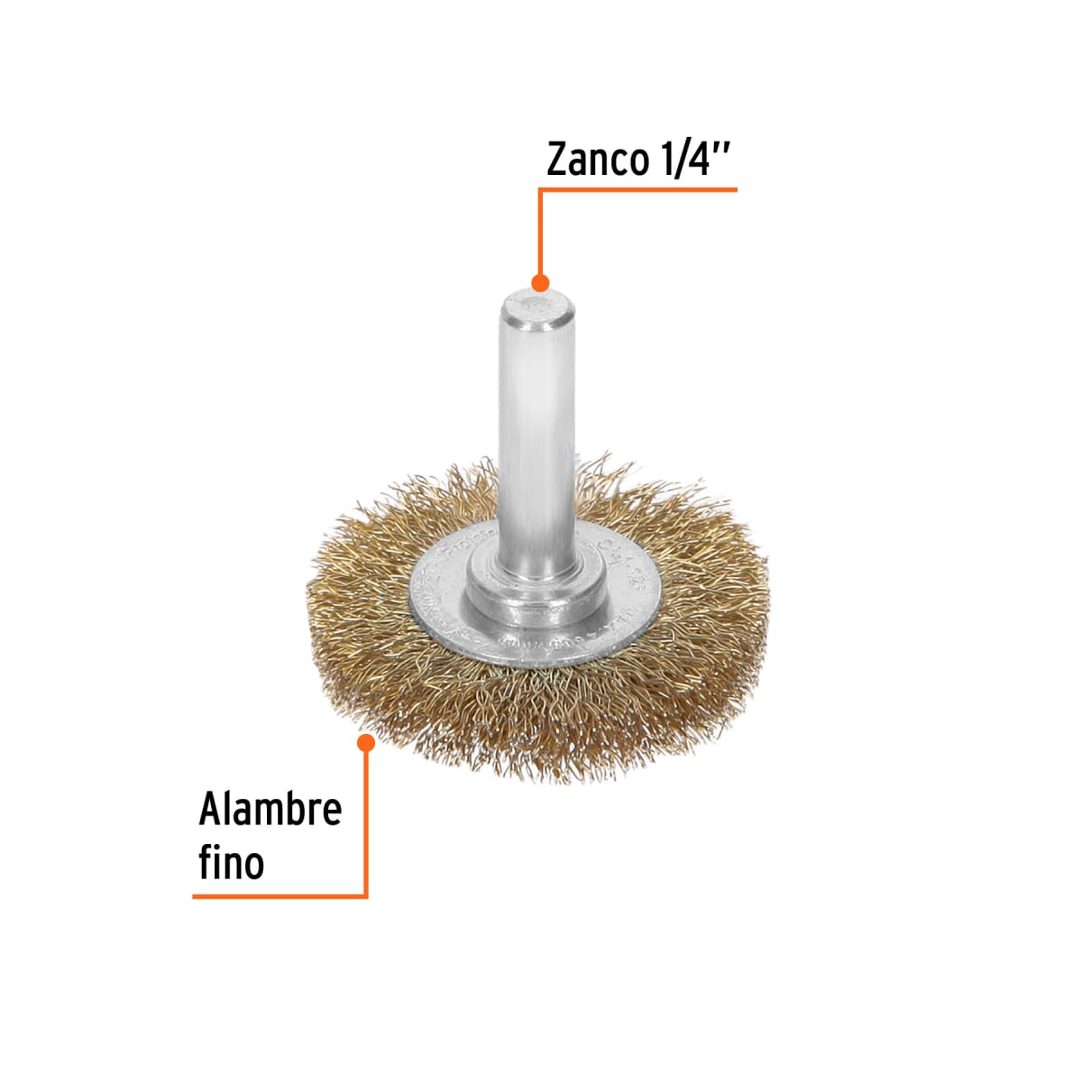 Escobilla circular 1-1/2´´ alambre fino para taladro, Truper2