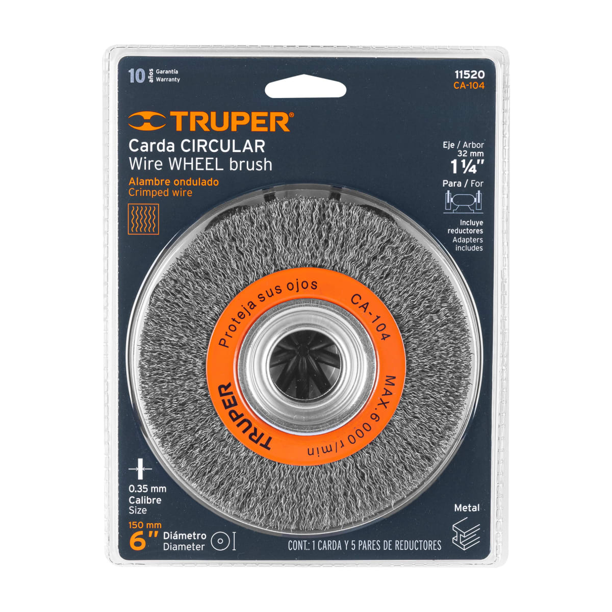 Escobilla de 6´´ x 3/4´´ para amoladora de banco, Truper5