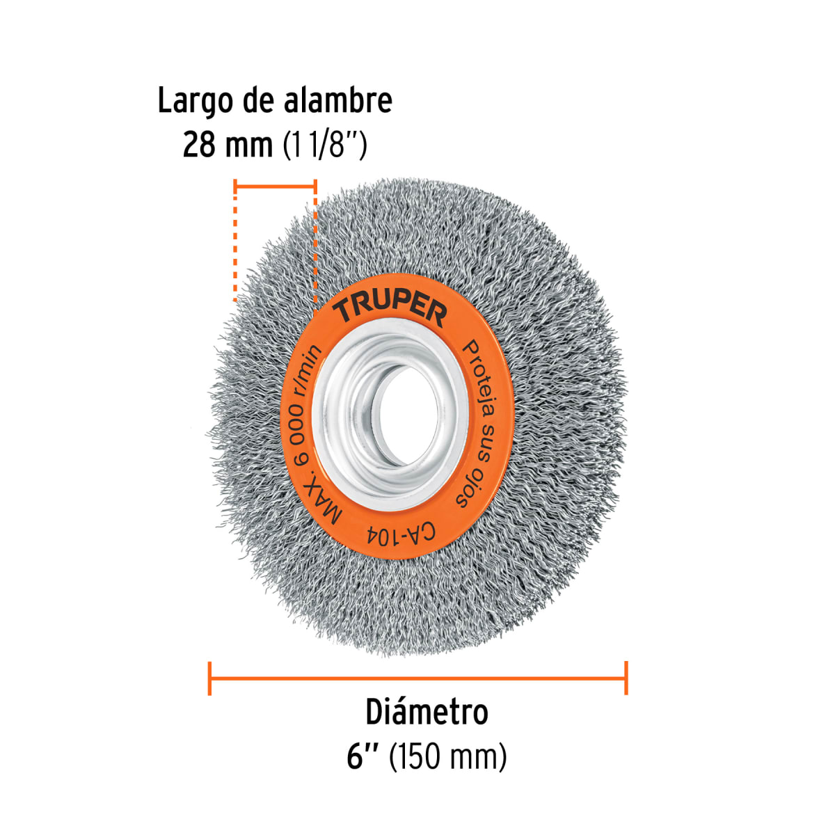 Escobilla de 6´´ x 3/4´´ para amoladora de banco, Truper3