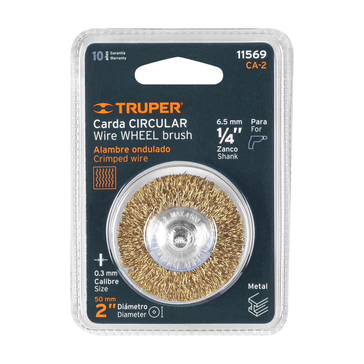 Escobilla circular 2'' alambre grueso para taladro. truper4
