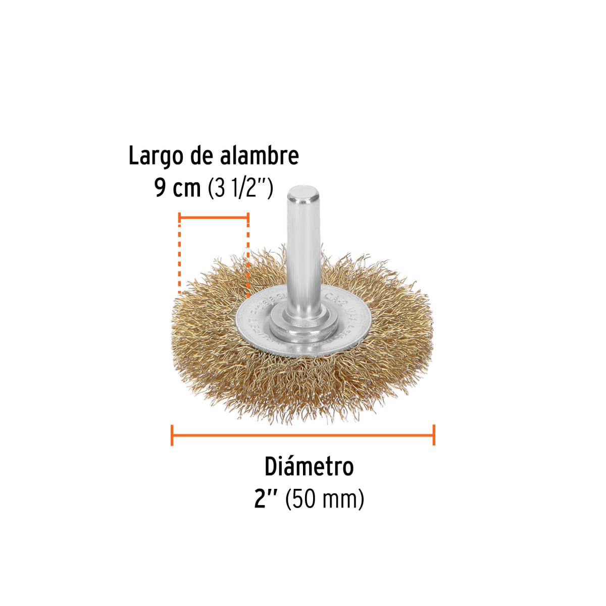 Escobilla circular 2'' alambre grueso para taladro. truper3