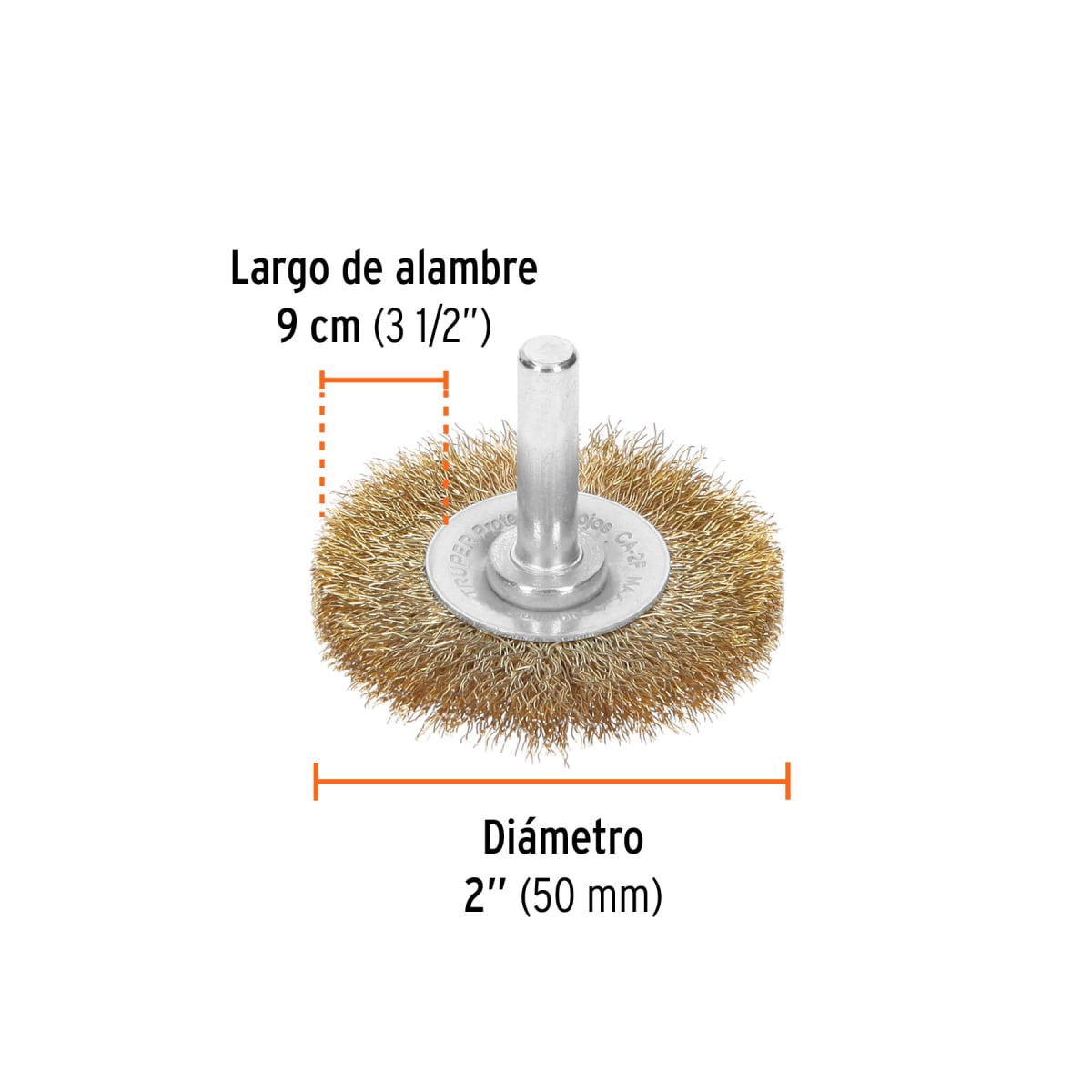 Escobilla circular 2´´ alambre fino para taladro, Truper3