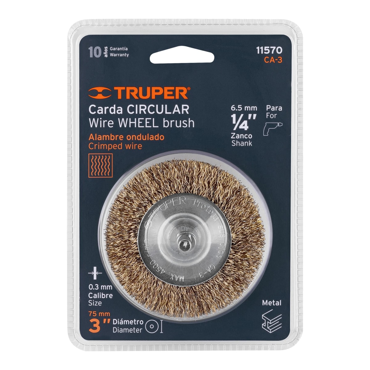 Escobilla circular 3´´ alambre grueso para taladro, Truper4