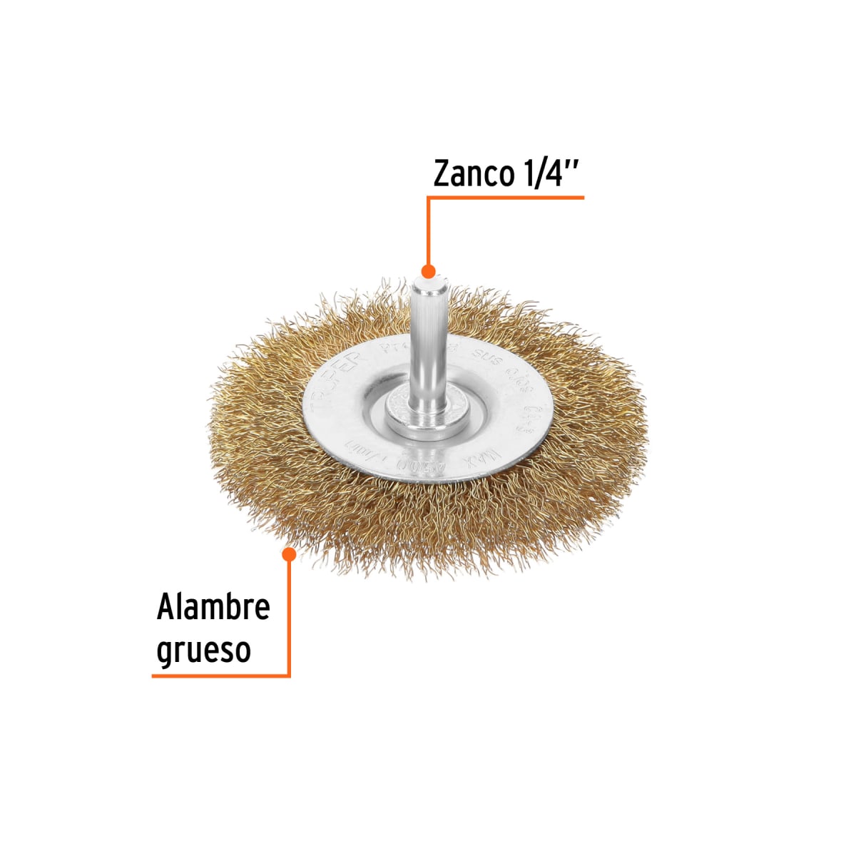 Escobilla circular 3´´ alambre grueso para taladro, Truper2