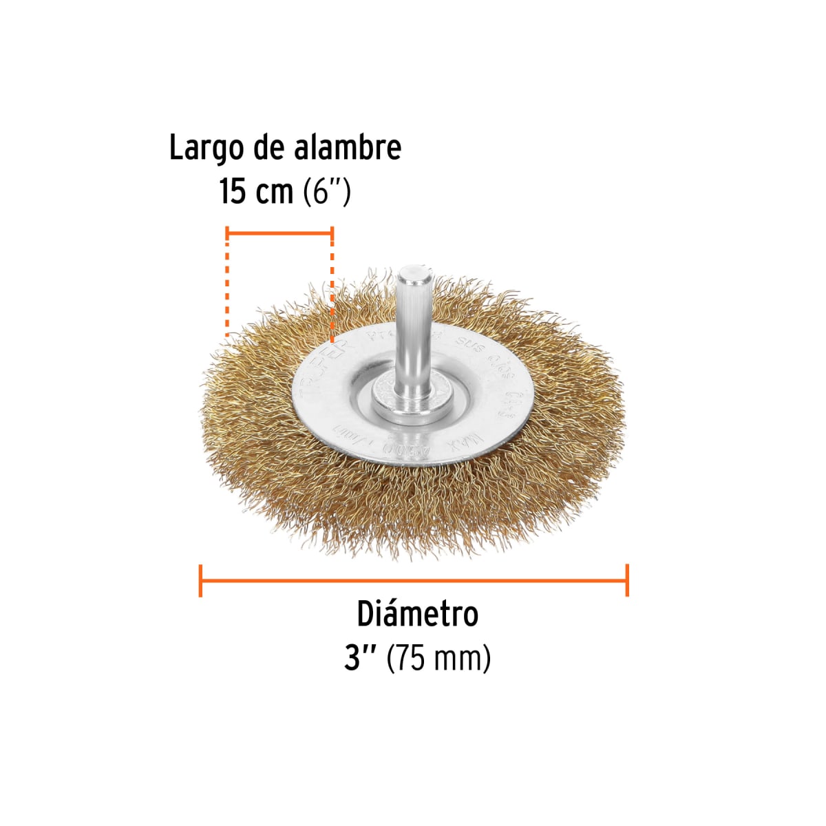 Escobilla circular 3´´ alambre grueso para taladro, Truper3