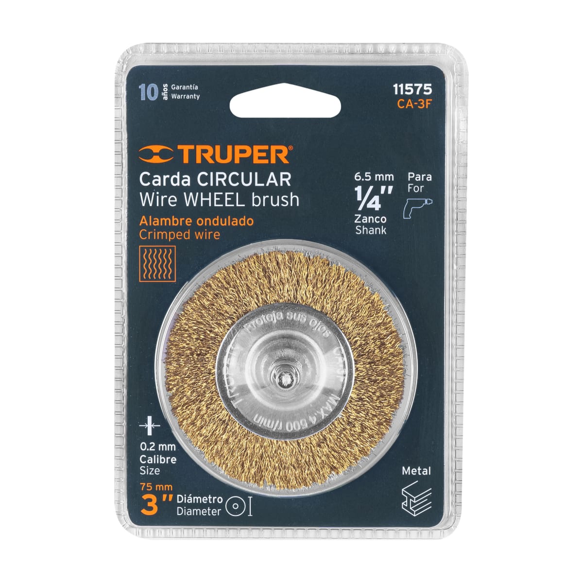 Escobilla circular 3´´ alambre fino para taladro, Truper4