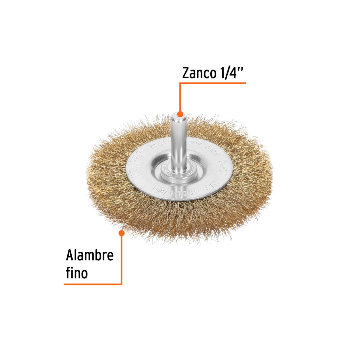Escobilla circular 3´´ alambre fino para taladro, Truper2