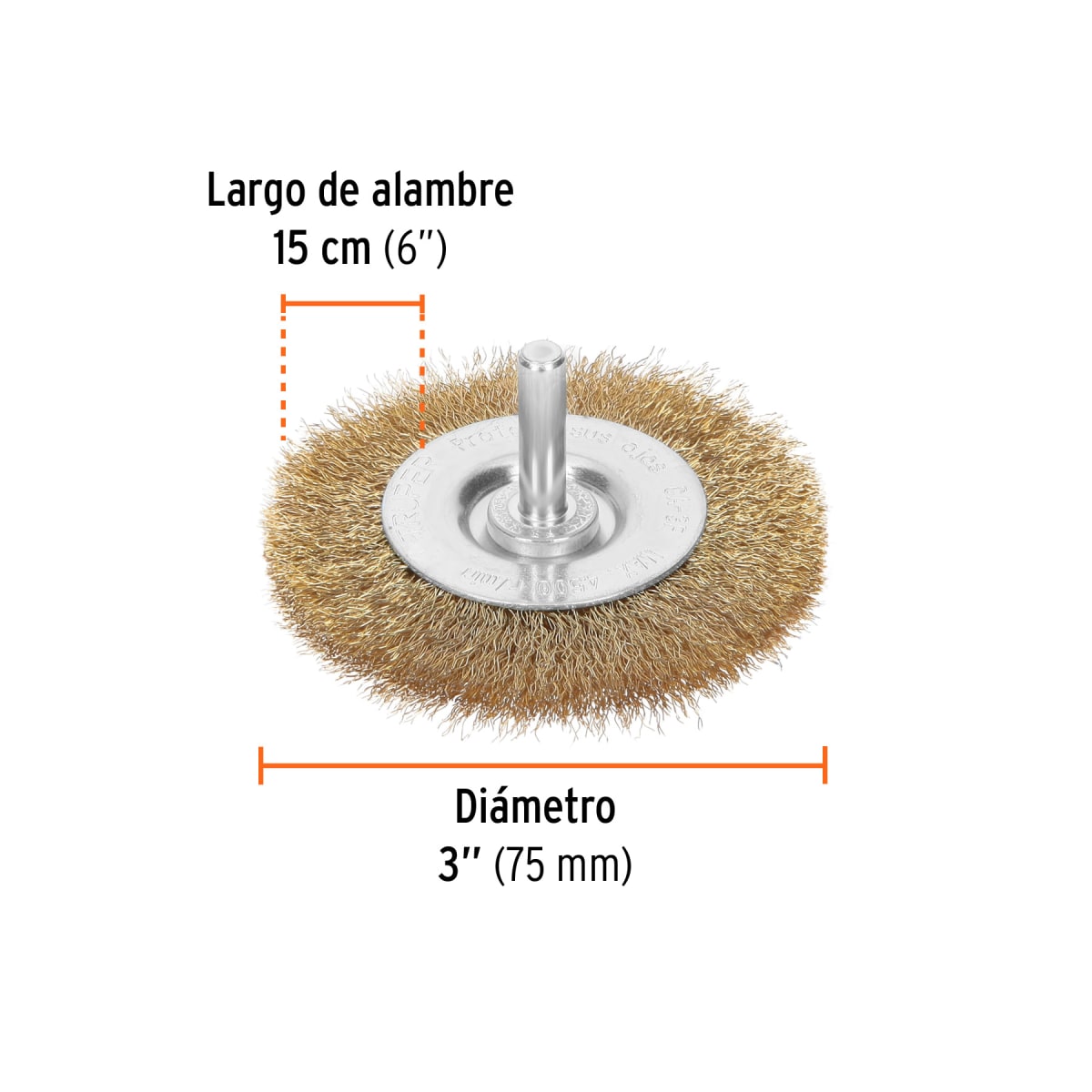 Escobilla circular 3´´ alambre fino para taladro, Truper3