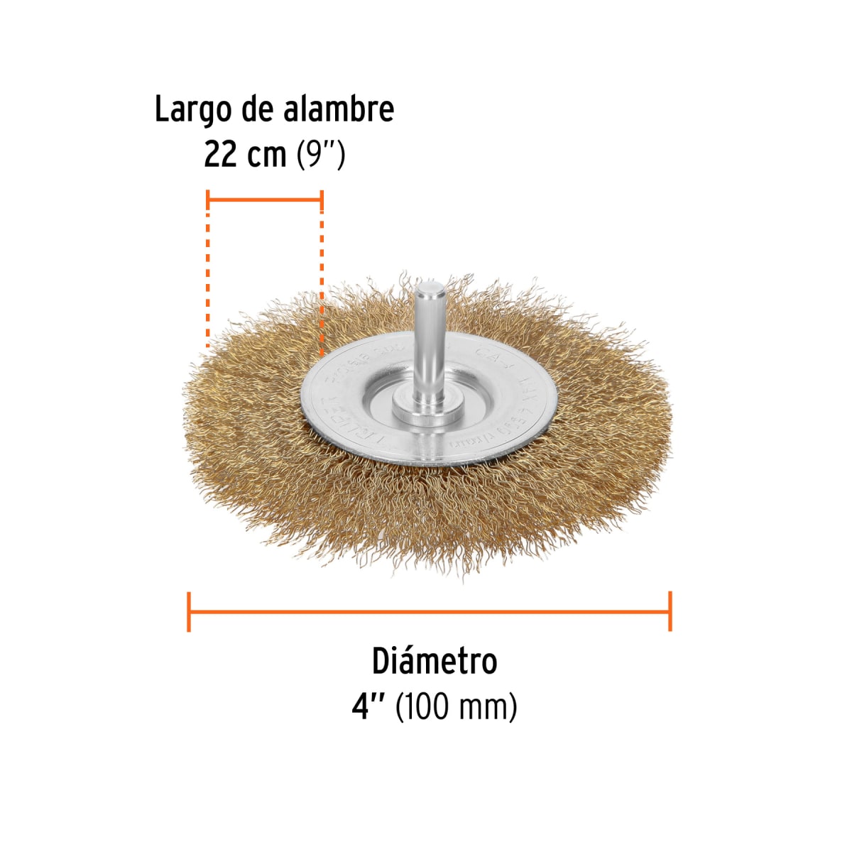 Escobilla circular 4'' alambre grueso para taladro. truper3