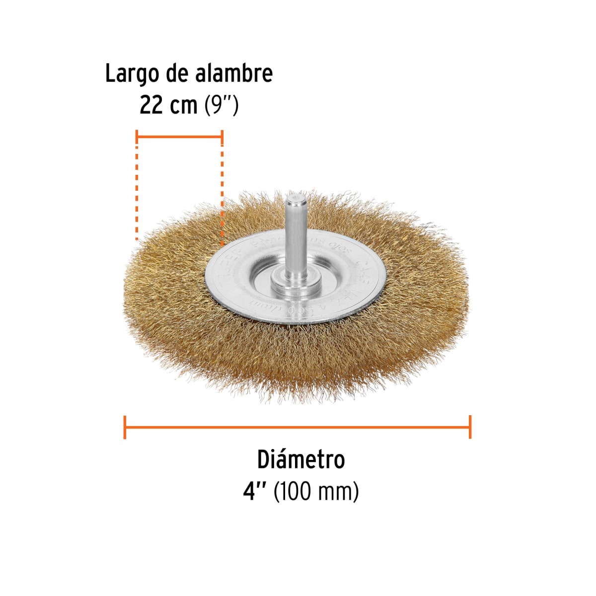 Escobilla circular 4'' alambre fino para taladro. truper3