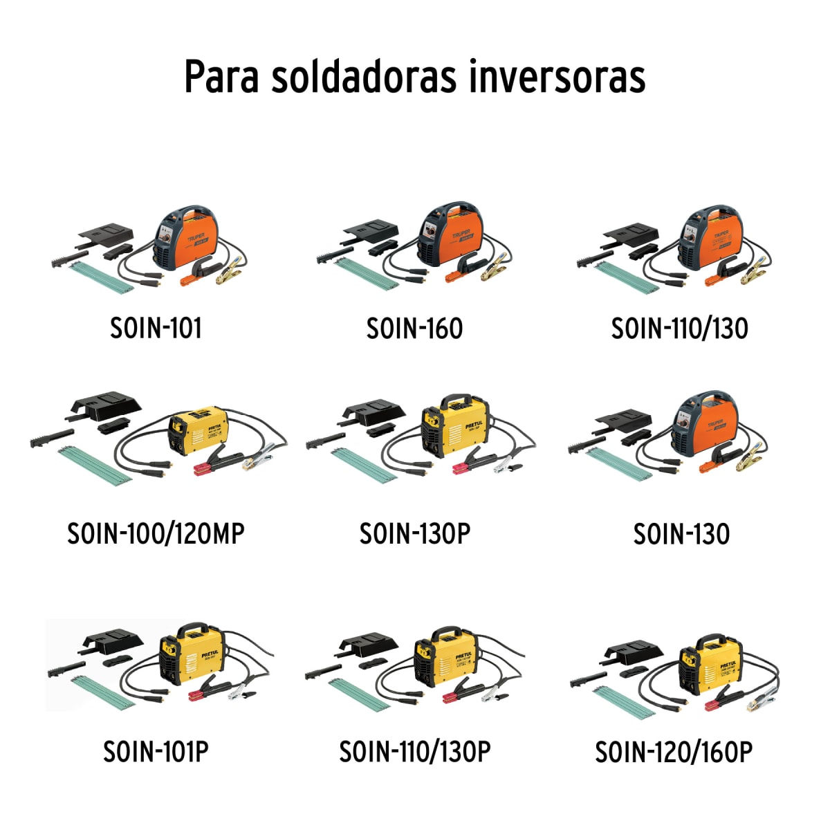 Juegos de cables con portaelectrodo y tenaza a tierra conector rápido 3/8'' Truper2