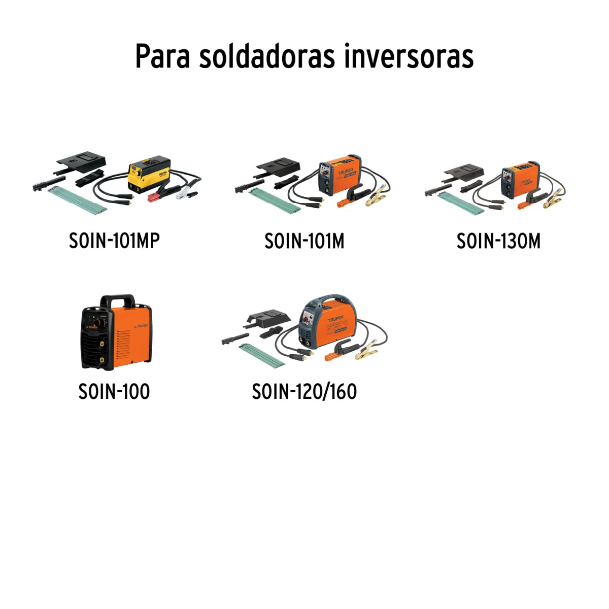 Juegos de cables con portaelectrodo y tenaza a tierra conector rápido 3/8'' Truper3