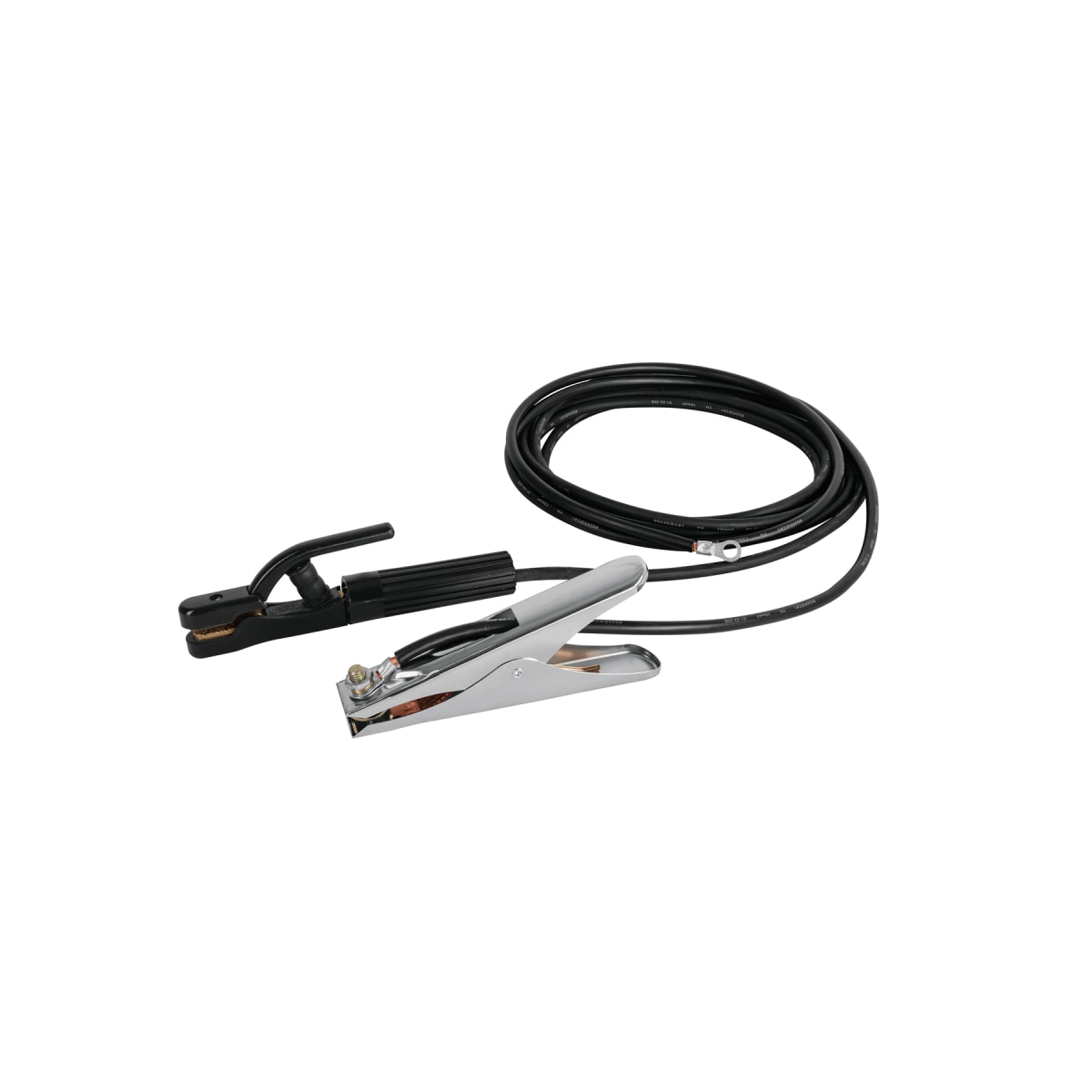 Juego de cables con tenazas para tierra y porta electrodo. pretul1