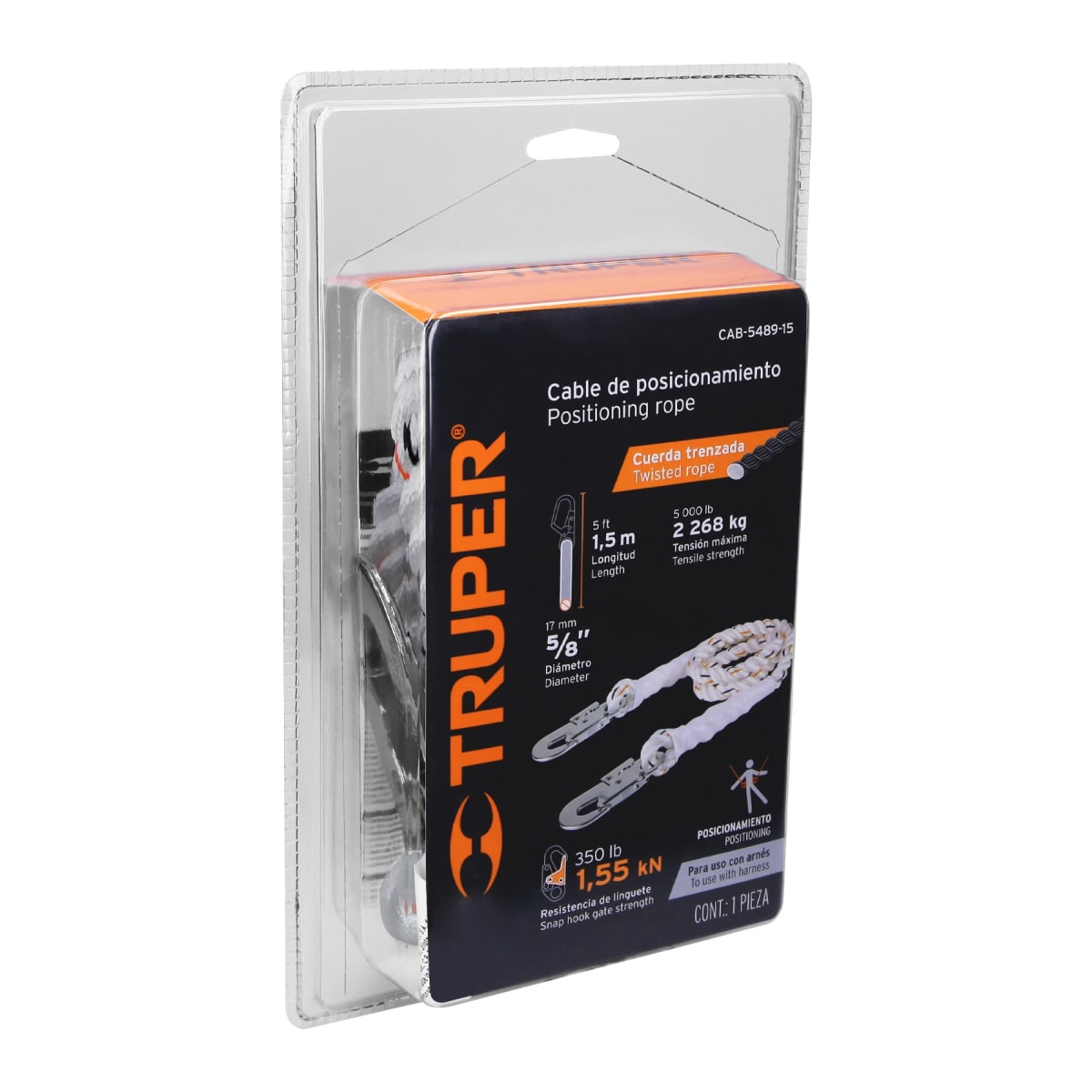 Cable de posicionamiento cuerda de poliéster de 1.5 m Truper3