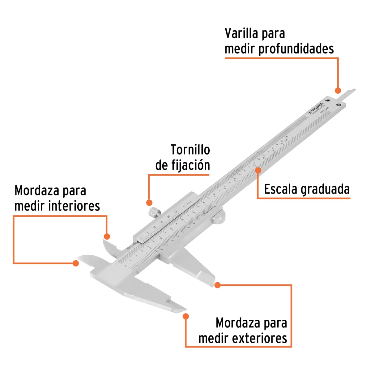 Calibrador Vernier 6'' Truper +Herramienta multifunción 300w Total10