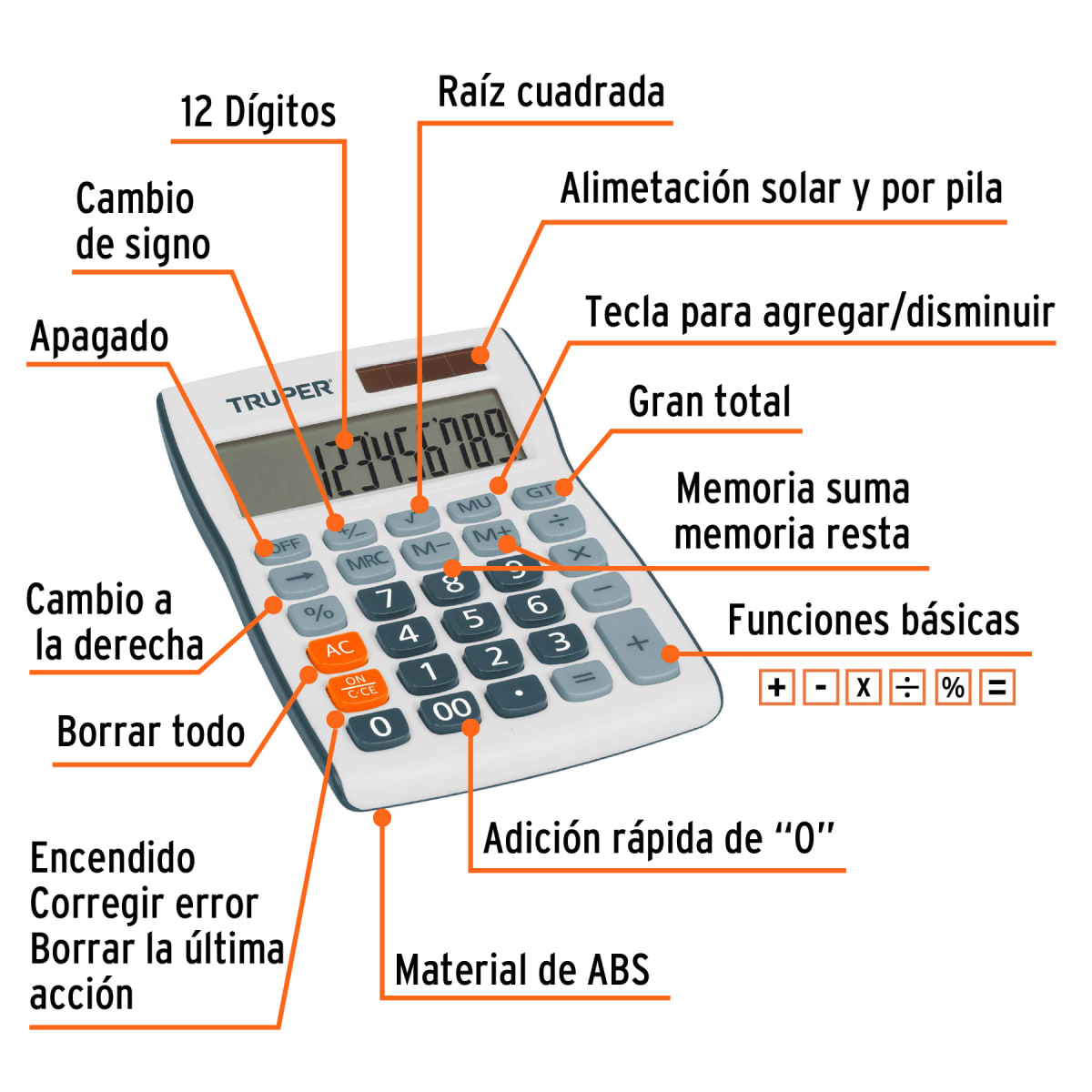 Calculadora compacta de escritorio Truper2