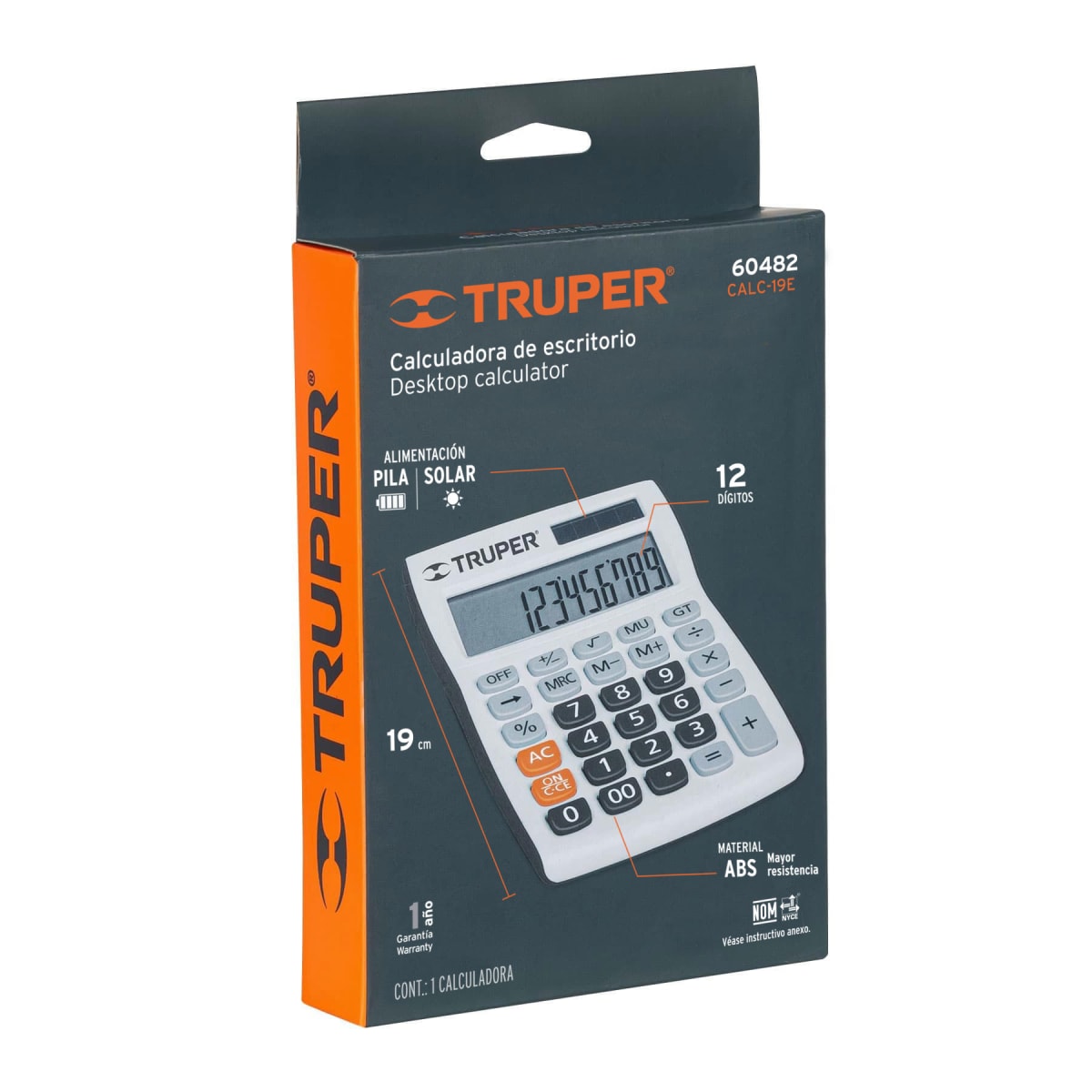 Calculadora 19 cm de escritorio Truper2
