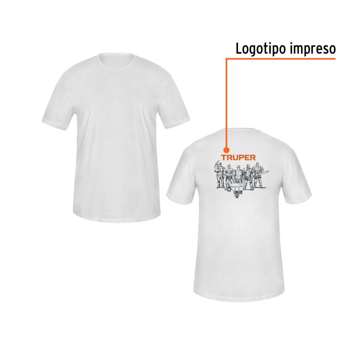 Polo color blanco, para caballero Truper2