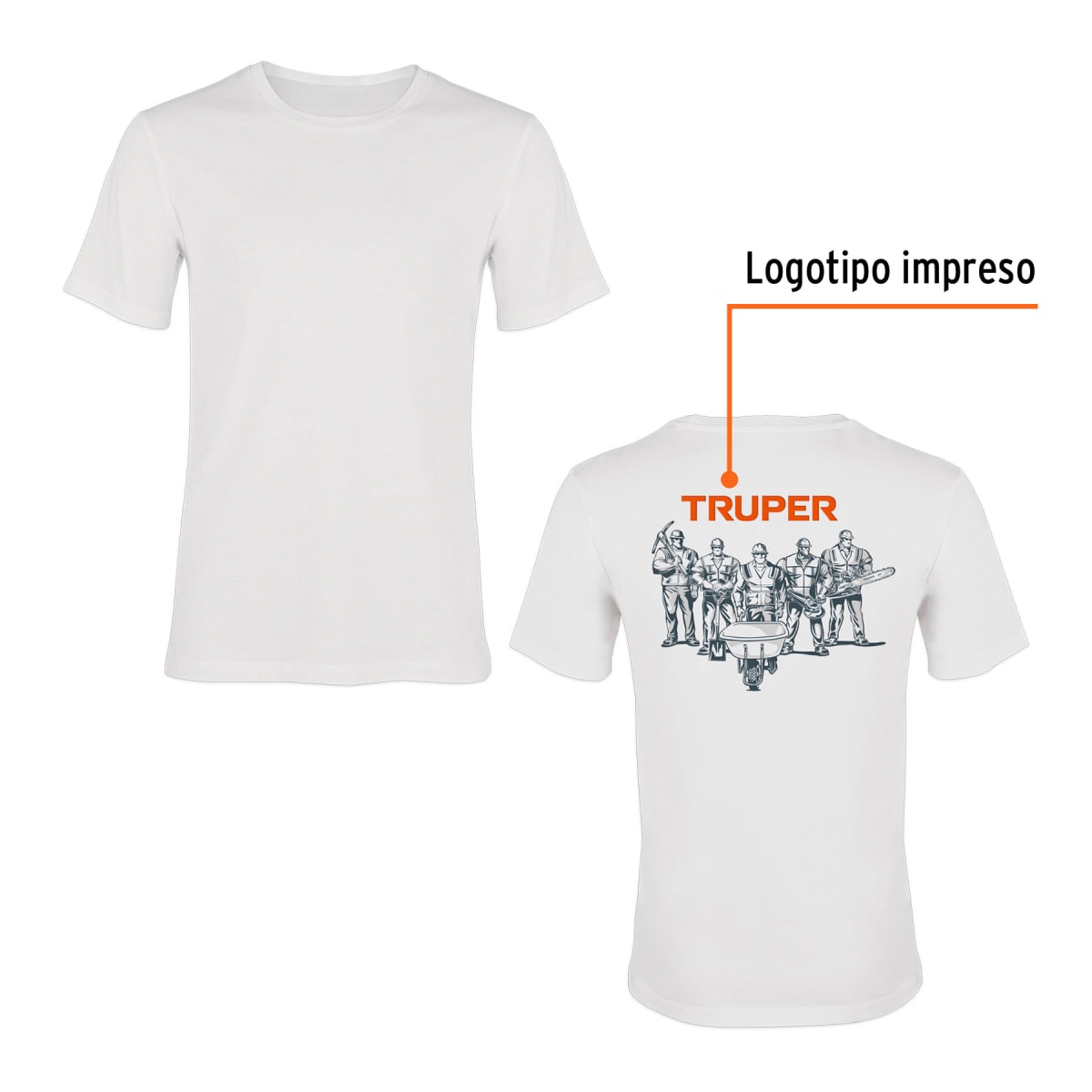 Polo blanca estampada 100% algodón, Truper2