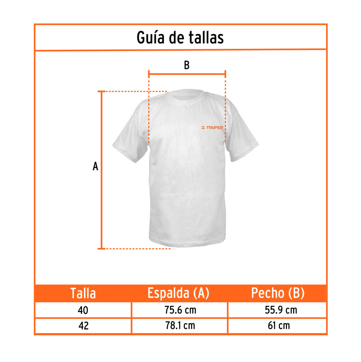 Polo blanca estampada 100% algodón, Truper3