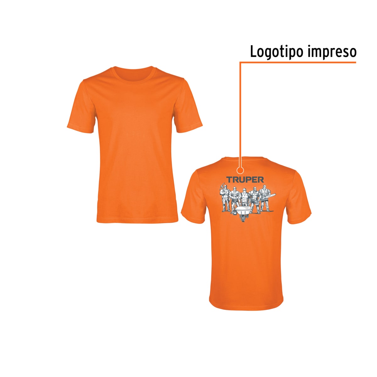 Polo color naranja, para caballero Truper2