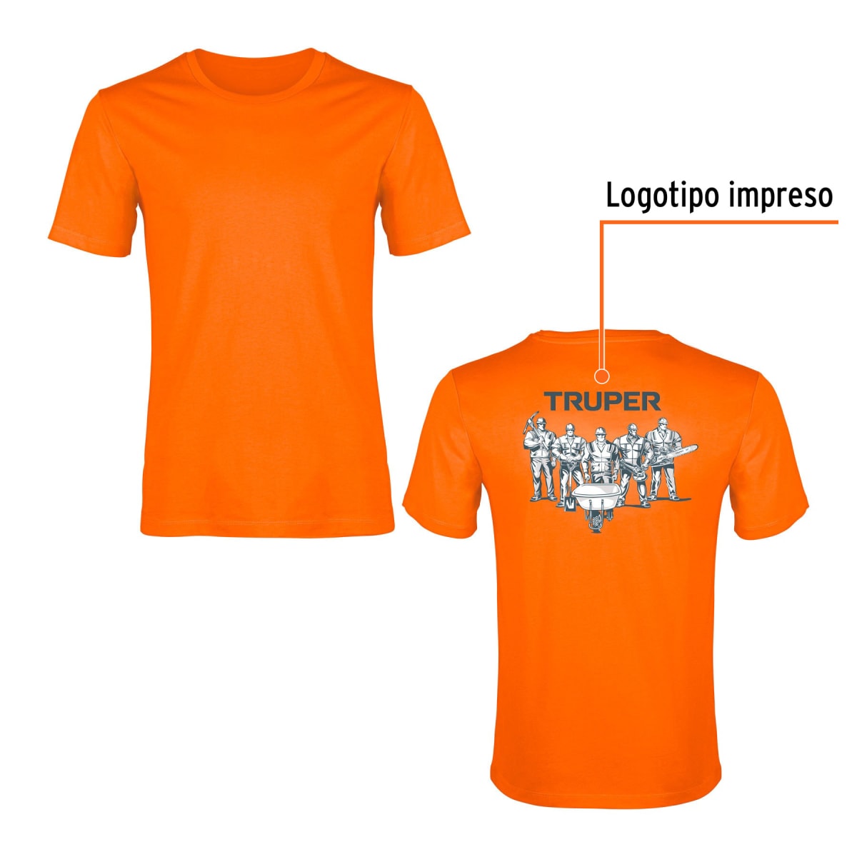 Polo naranja estampada 100% algodón, talla 40, Truper2