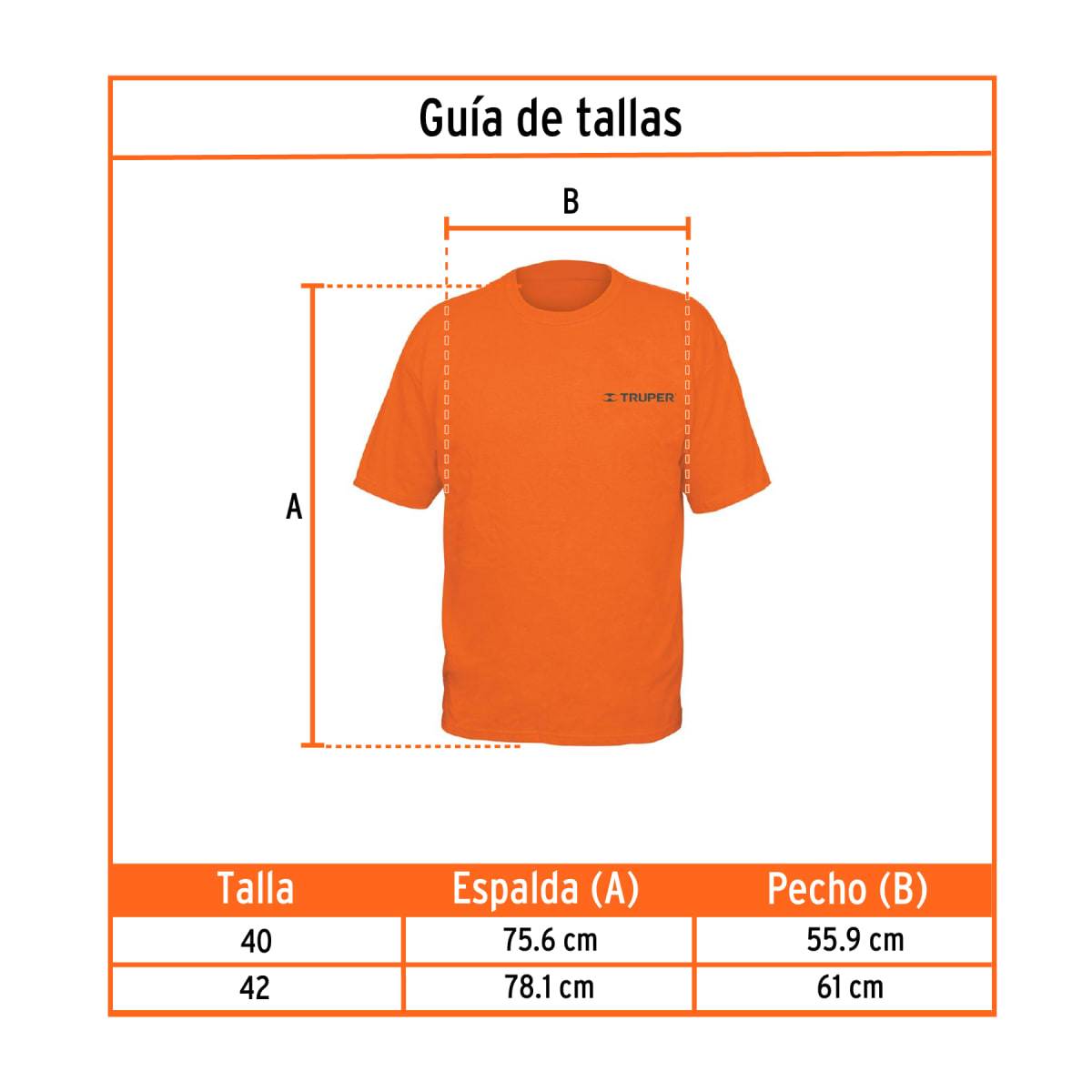 Polo naranja estampada 100% algodón, talla 40, Truper4