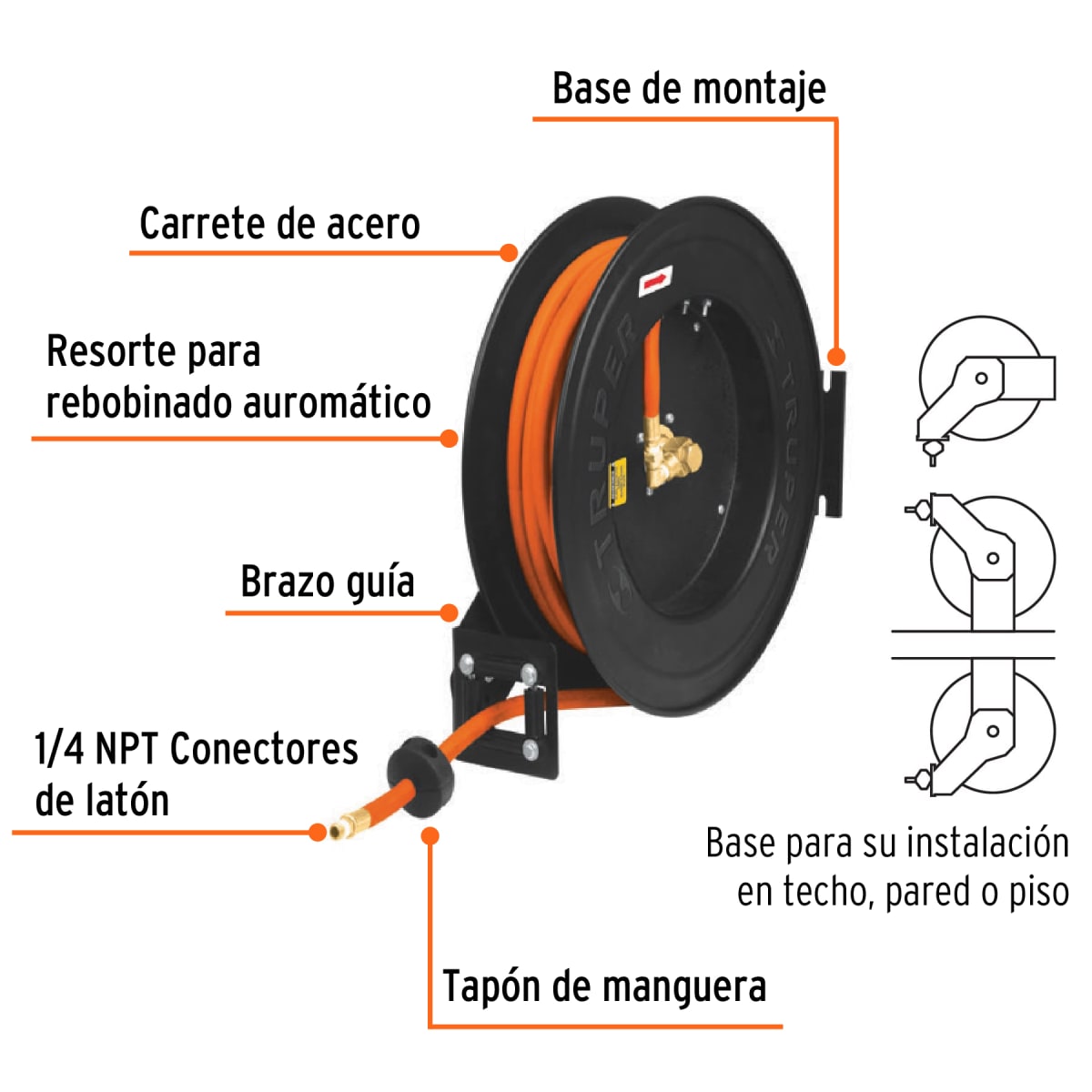Rollo de 15 m de manguera 3/8
