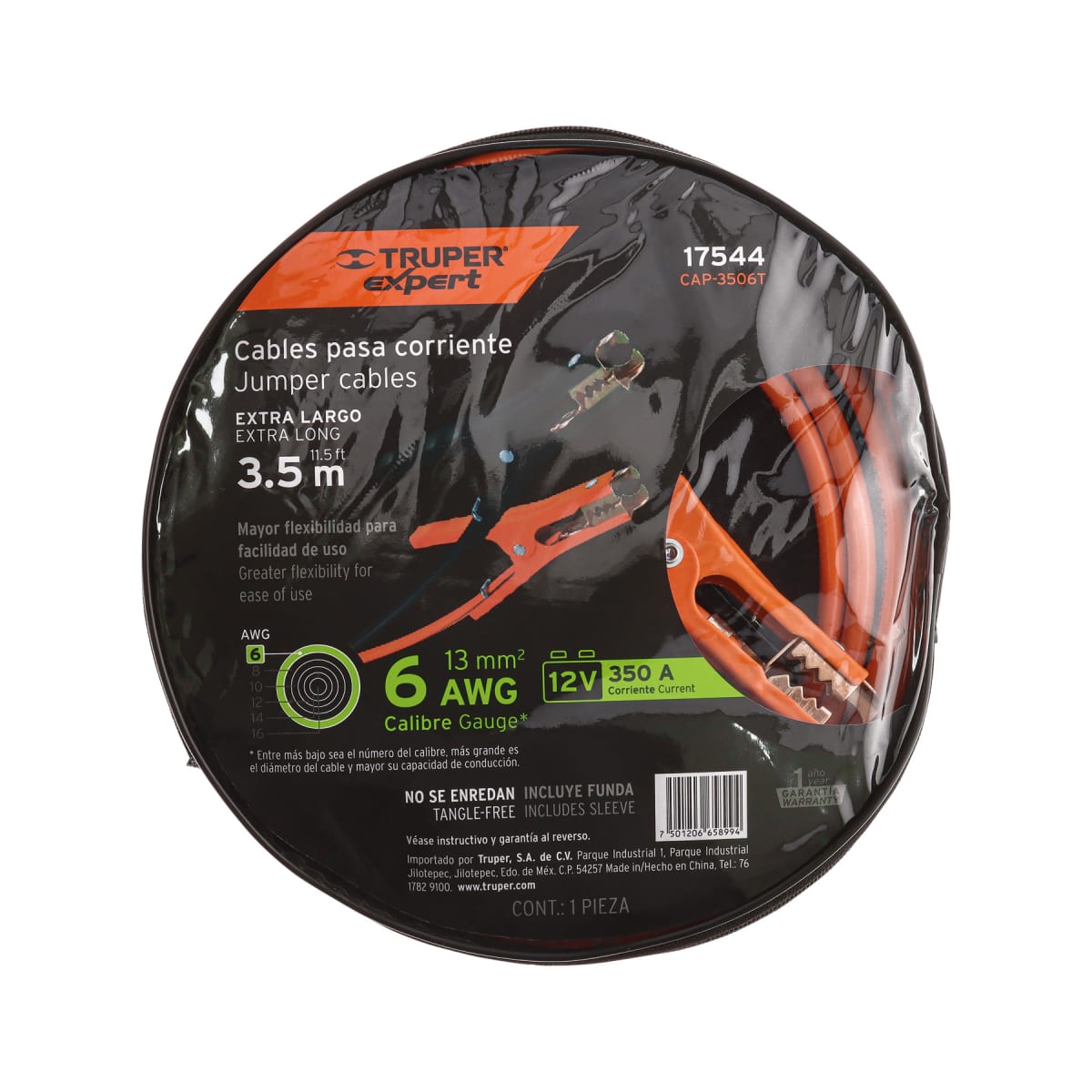 Cable pasa Corriente  3.5 m 350 A 6 AWG Truper5