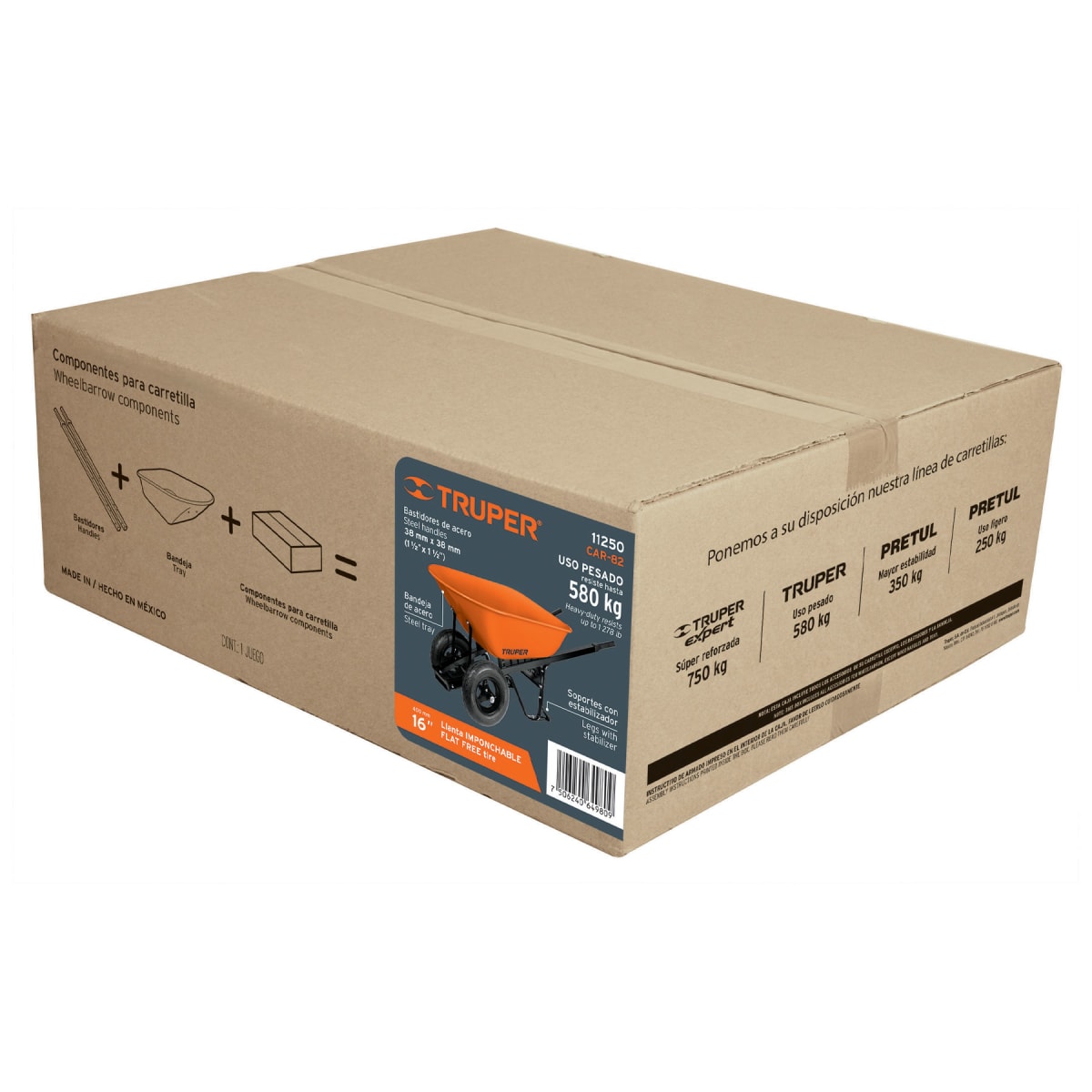 Carretilla Buggy 118 litros 8 ft3 580 kg doble llanta Truper6