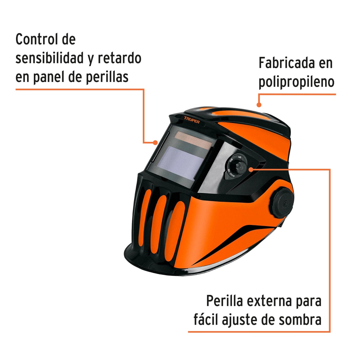 Careta electrónica para soldar, sombra 9-13, truper2