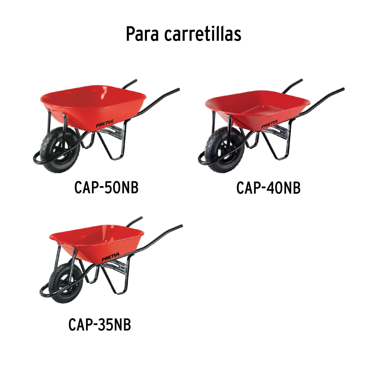Llanta para carretilla neumática + accesorios Pretul13