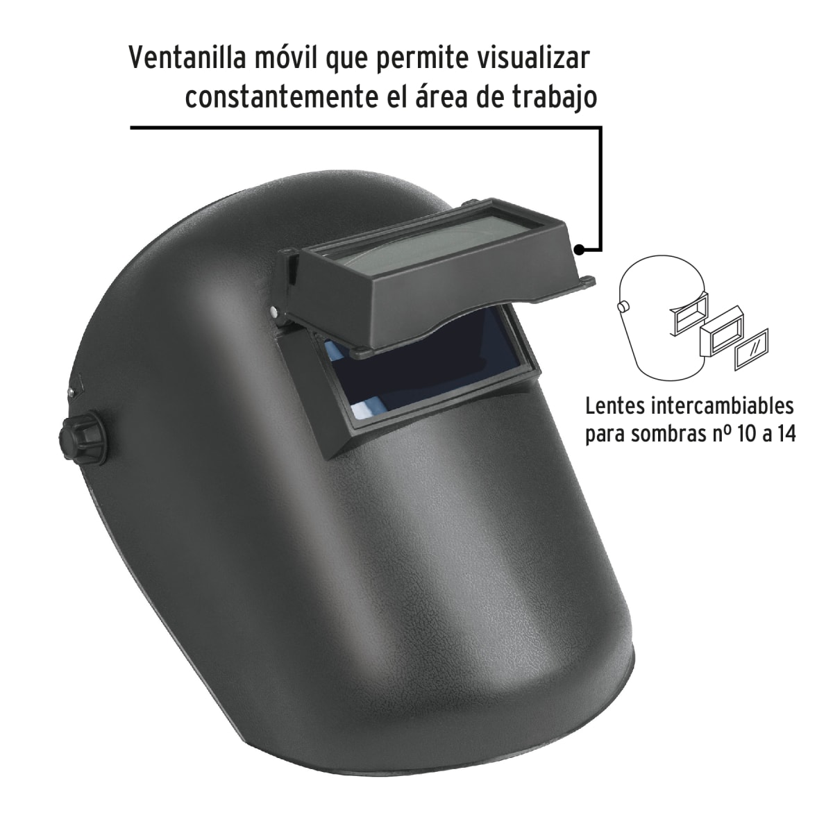 Máscara para soldar con lente abatible Pretul2