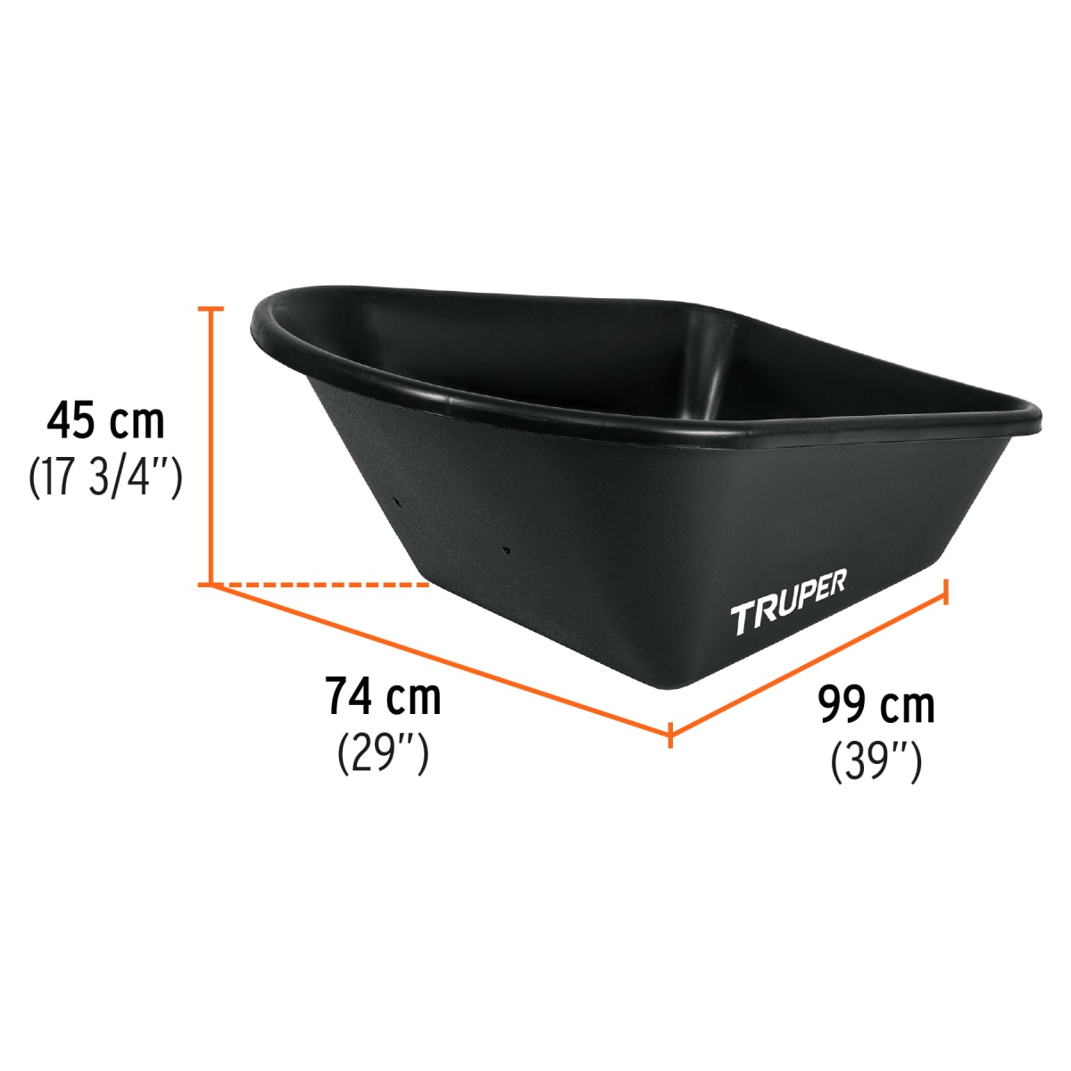 Carretilla plástica 6 ft3 llanta neumática reforzada Truper2