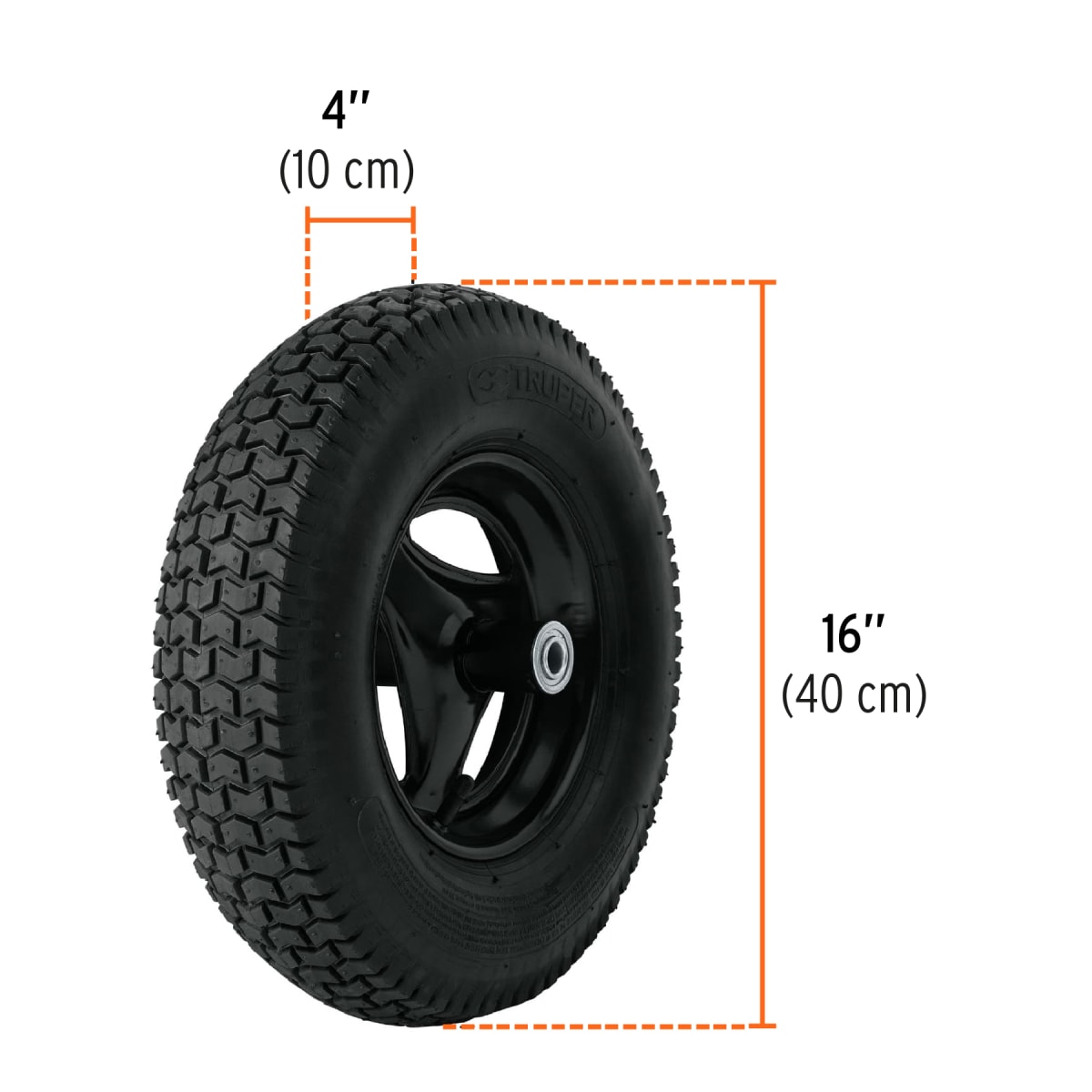 Carretilla plástica 6 ft3 llanta neumática reforzada Truper3