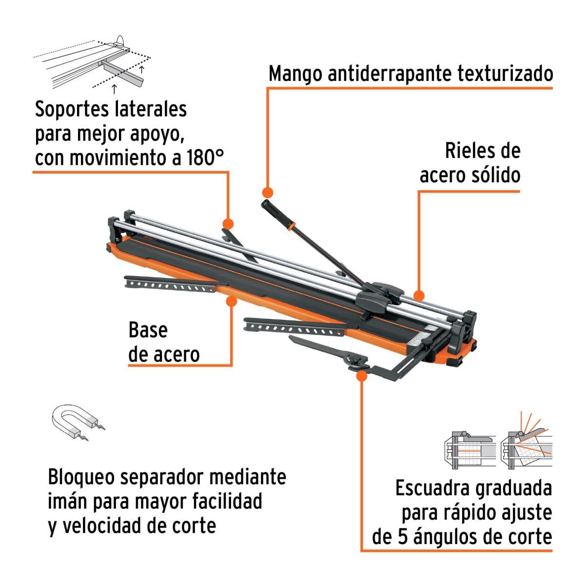 Cortador de mayólica 100cm gran formato c/maletín Truper Expert2