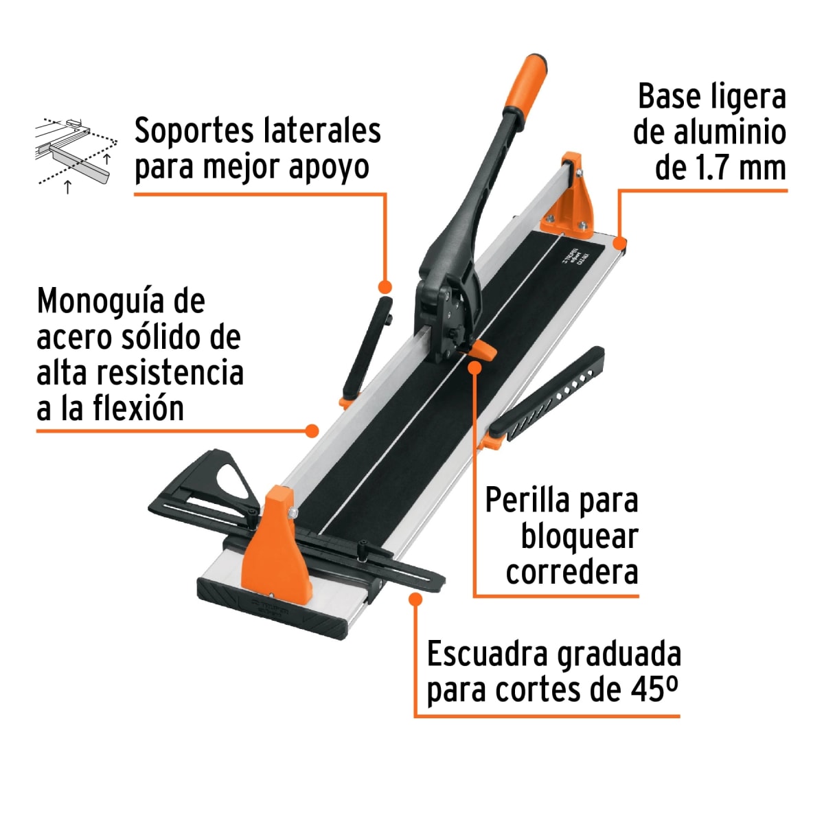 cortador de porcelanato mayolica 90 cm con base de aluminio Truper2