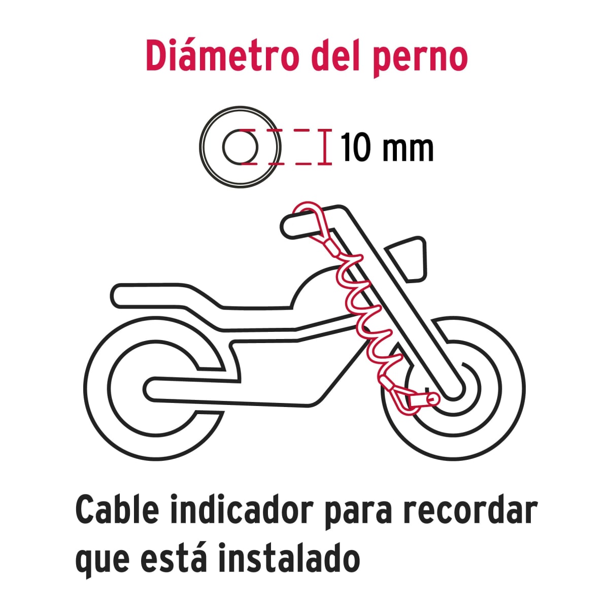 Candado para disco de motocicleta perno de 10 mm Hermex2