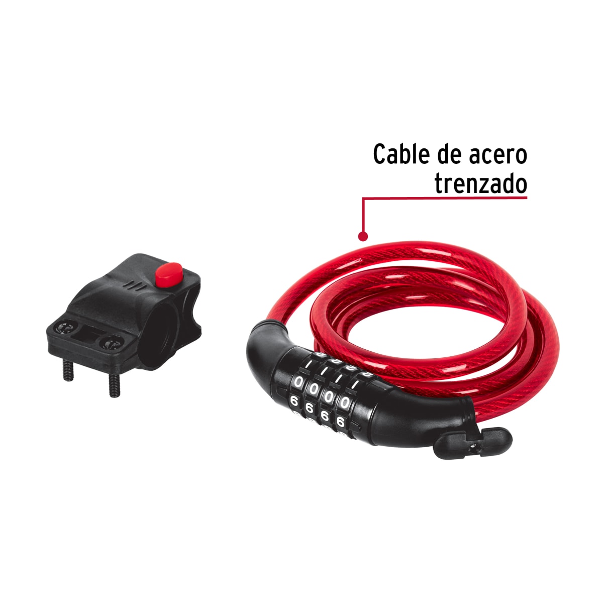 Candado de cable con combinación 10 mm x 1.20 m hermex2