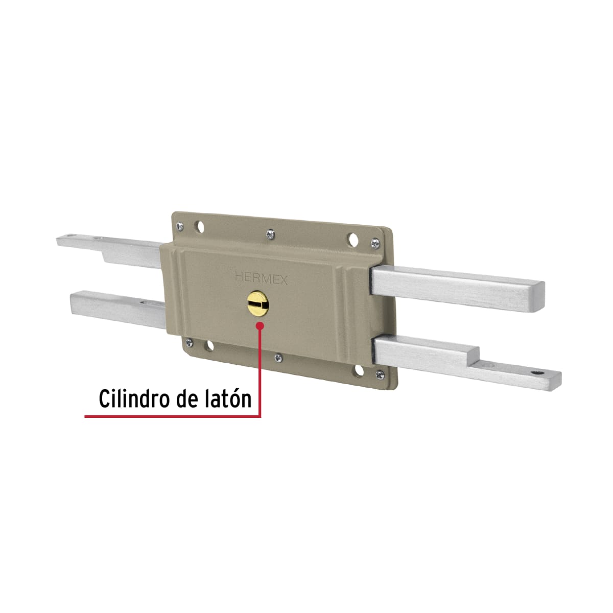 Chapa cerradura de doble barra doble cerrojo Hermex2