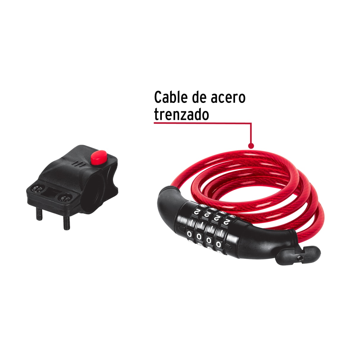 Candado de cable con combinación 8 mm x 1.0 m Hermex2