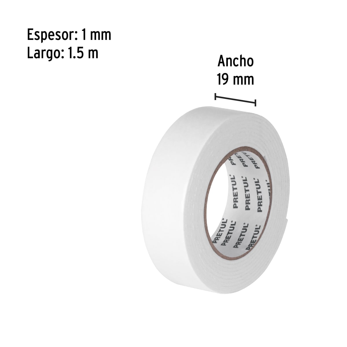 Cinta doble contacto de 19 mm x 1.5 m Pretul2
