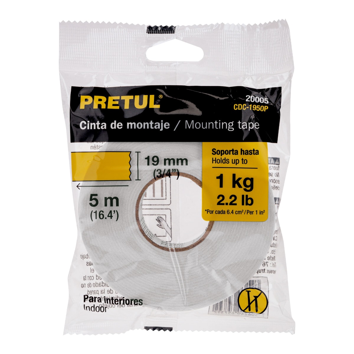 Cinta doble contacto de 19 mm x 5 m Pretul3
