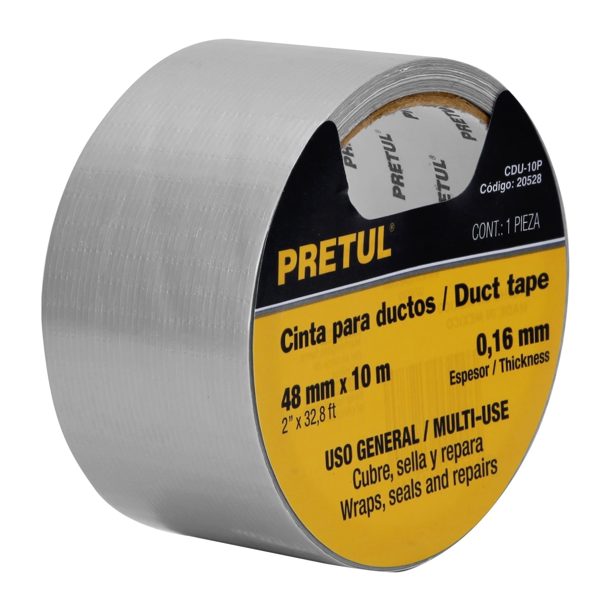 Cinta ducte tape 10 m espesor 0.16 mm, Pretul2
